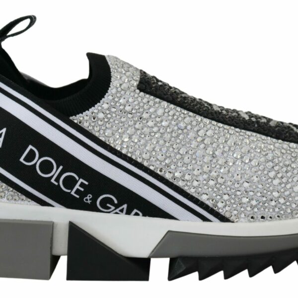 Dolce & Gabbana Sparkling Silver Rhinestone Sneakers