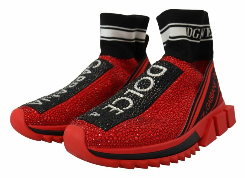 Dolce & Gabbana Exquisite Red Sorrento Slip-On Sneakers - Image 3