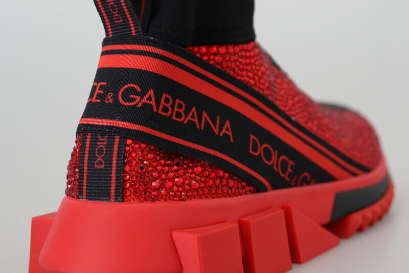 Dolce & Gabbana Exquisite Red Sorrento Slip-On Sneakers - Image 8