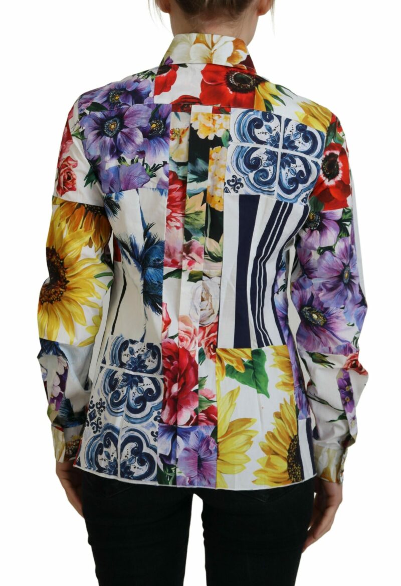 Dolce & Gabbana Elegant Floral Cotton Long Sleeve Top - Image 3