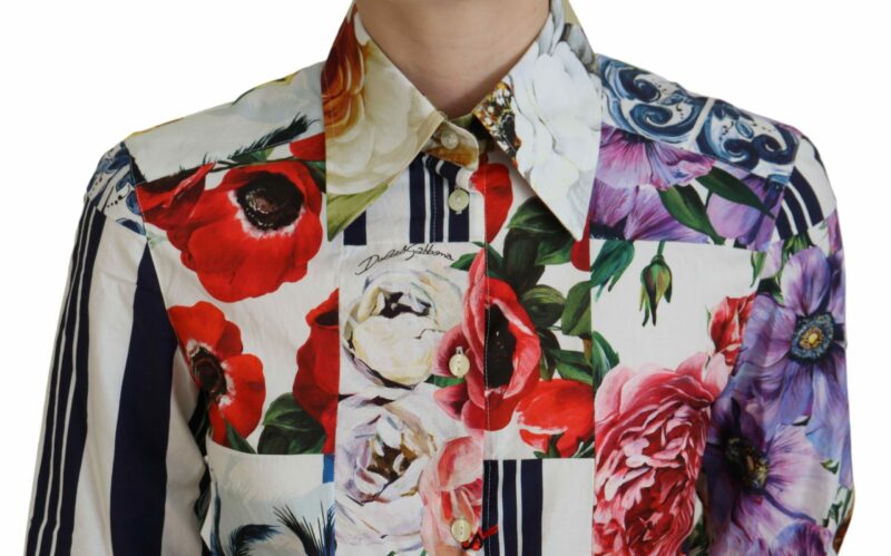 Dolce & Gabbana Elegant Floral Cotton Long Sleeve Top - Image 4