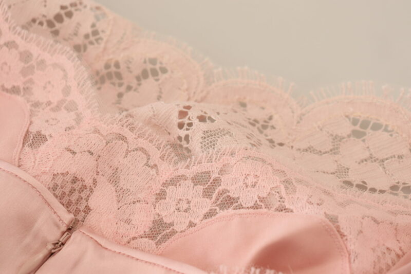 Dolce & Gabbana Elegant Sheer Lace Sleeveless Blouse in Pink - Image 7