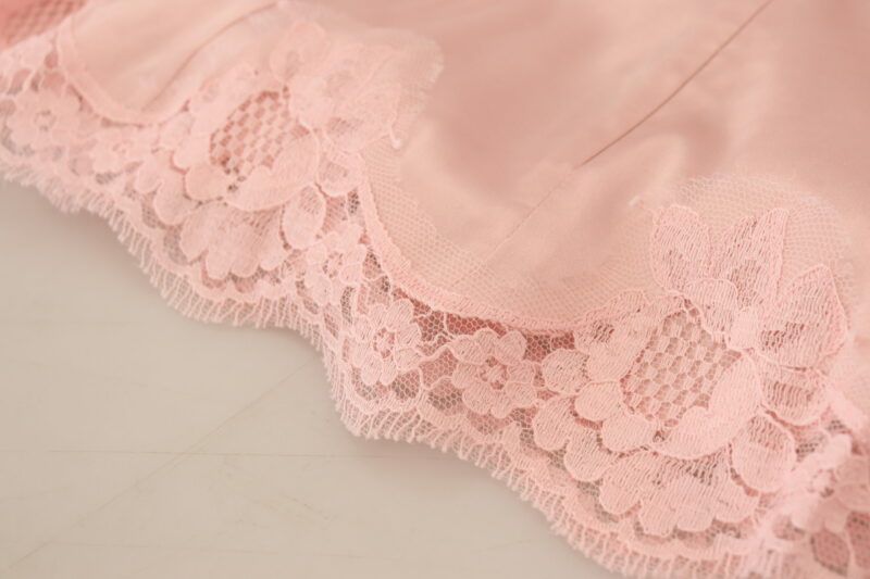 Dolce & Gabbana Elegant Sheer Lace Sleeveless Blouse in Pink - Image 8