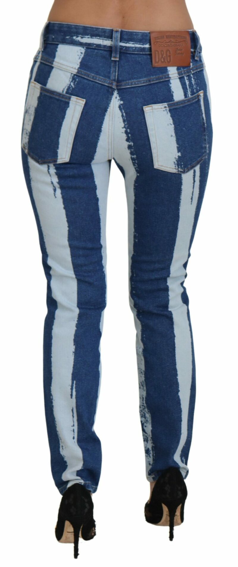 Dolce & Gabbana Sleek Striped Slim Fit Italian Jeans - Image 3