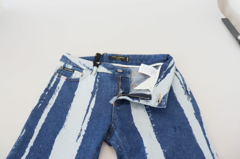 Dolce & Gabbana Sleek Striped Slim Fit Italian Jeans - Image 4