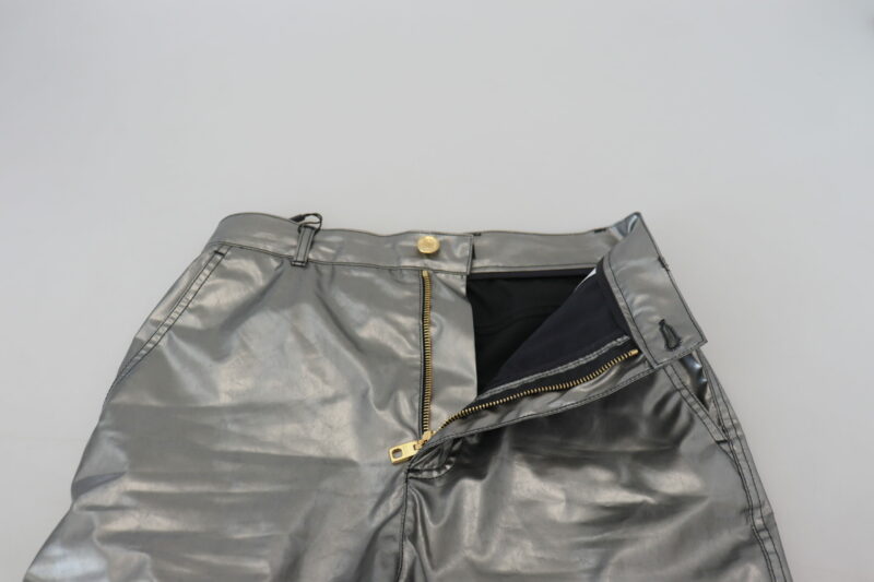 Dolce & Gabbana Elegant High Waist Skinny Pants in Silver - Image 4