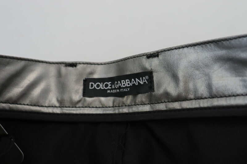 Dolce & Gabbana Elegant High Waist Skinny Pants in Silver - Image 5