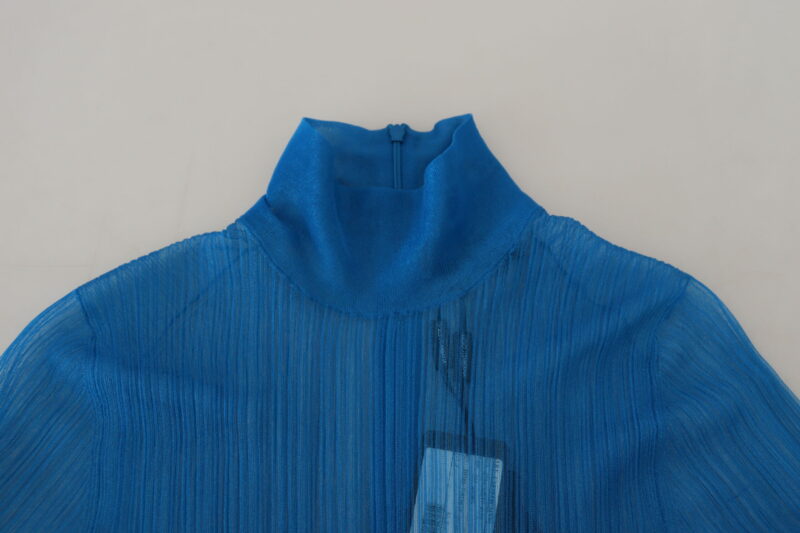 Dolce & Gabbana Elegant Blue Mesh Blouse Top - Image 5