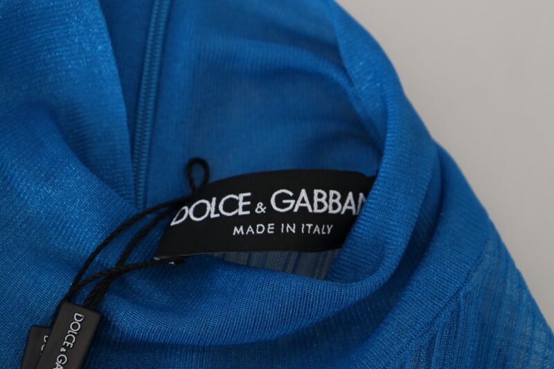Dolce & Gabbana Elegant Blue Mesh Blouse Top - Image 6