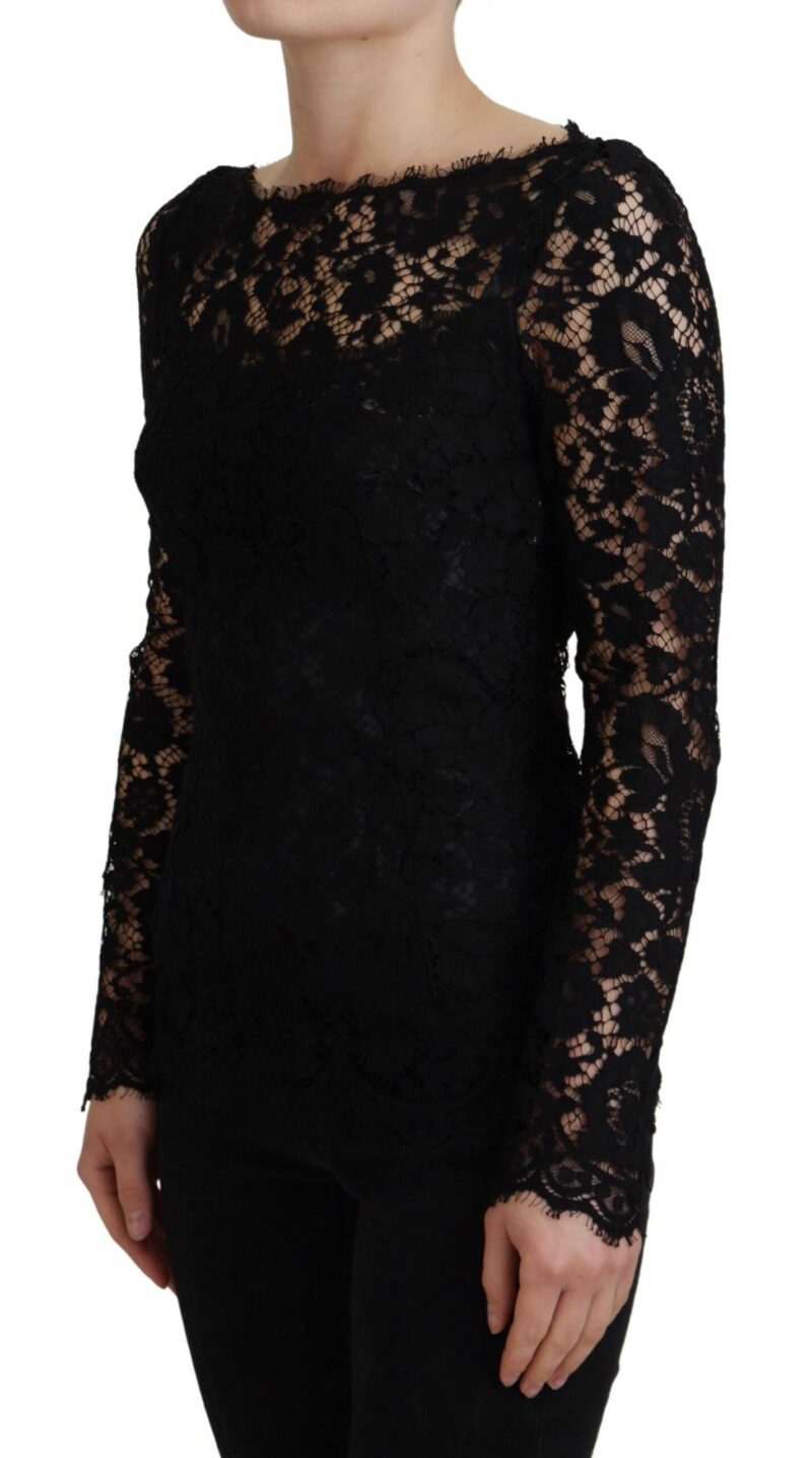 Dolce & Gabbana Elegant Floral Lace Long Sleeve Top - Image 2