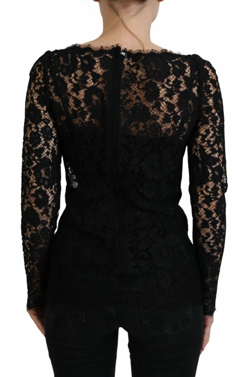 Dolce & Gabbana Elegant Floral Lace Long Sleeve Top - Image 3
