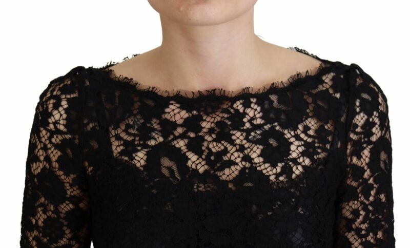 Dolce & Gabbana Elegant Floral Lace Long Sleeve Top - Image 4