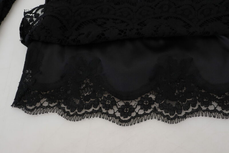 Dolce & Gabbana Elegant Floral Lace Long Sleeve Top - Image 6