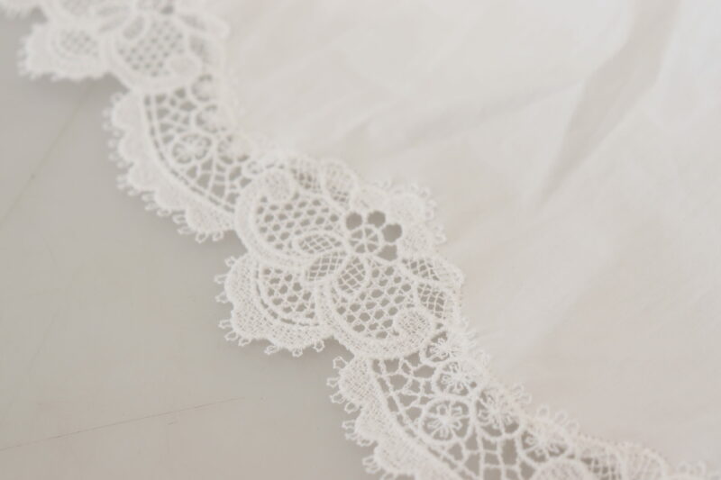 Dolce & Gabbana Elegant White Lace Trim Cotton Blouse - Image 7