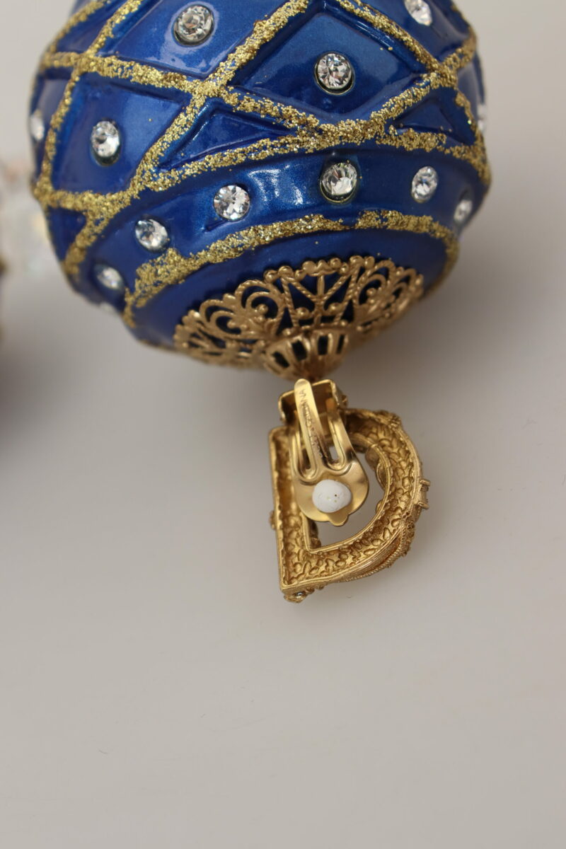 Dolce & Gabbana Elegant Dangling Crystal Christmas Ball Earrings - Image 7