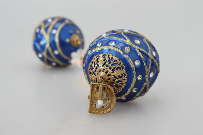 Dolce & Gabbana Elegant Dangling Crystal Christmas Ball Earrings - Image 8