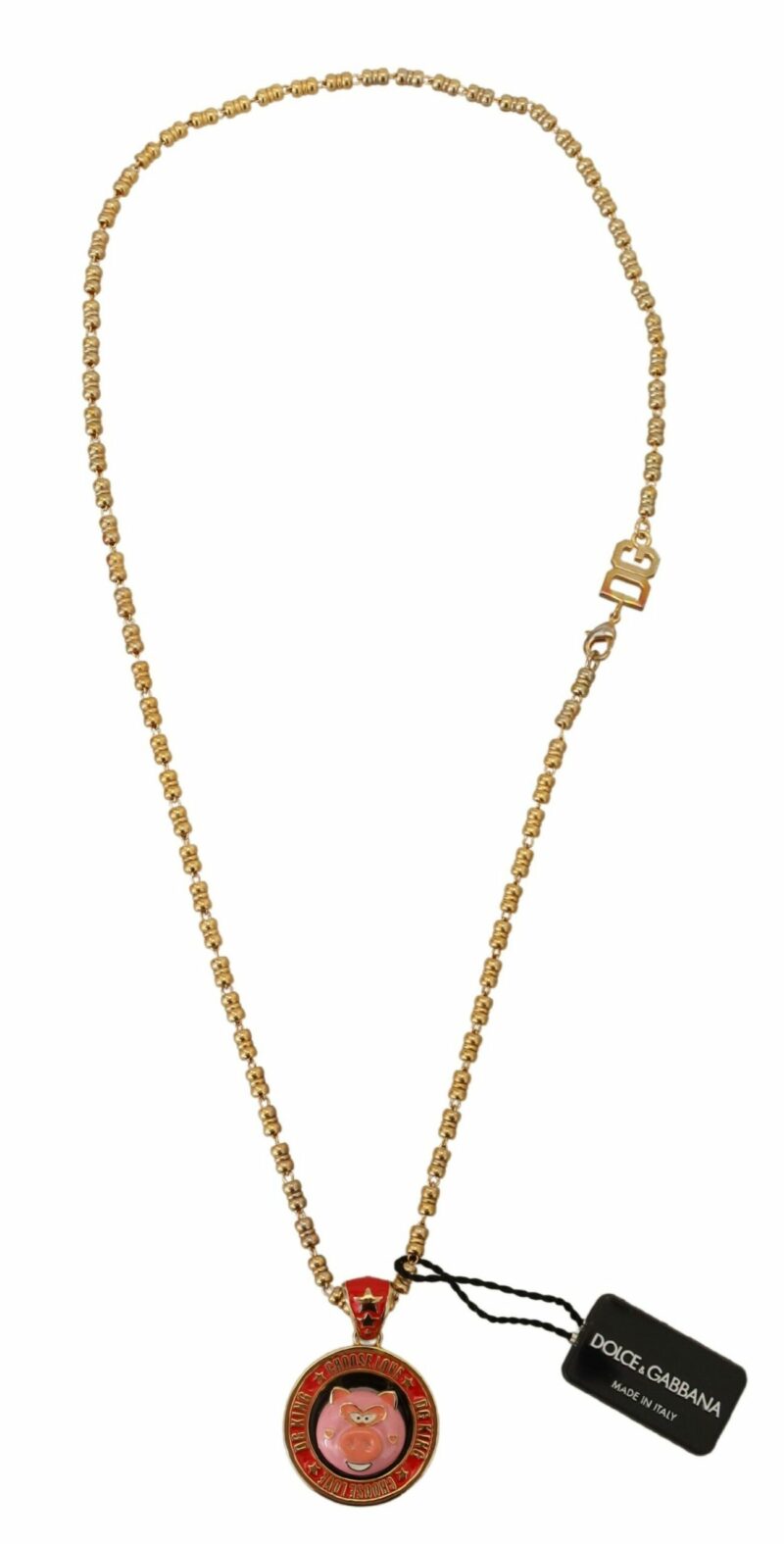 Dolce & Gabbana Elegant Gold Charm Chain Necklace - Image 3