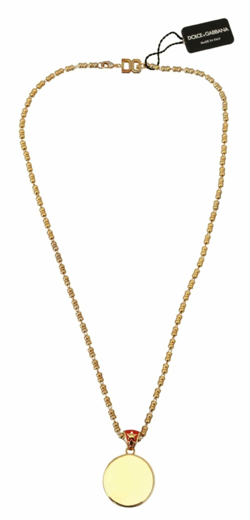Dolce & Gabbana Elegant Gold Charm Chain Necklace - Image 4
