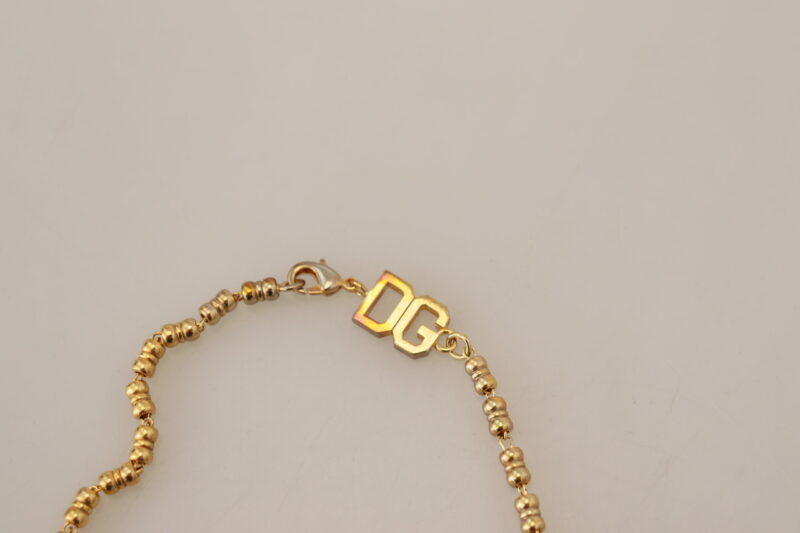 Dolce & Gabbana Elegant Gold Charm Chain Necklace - Image 6