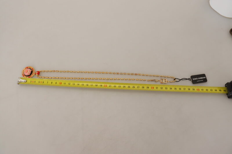 Dolce & Gabbana Elegant Gold Charm Chain Necklace - Image 7