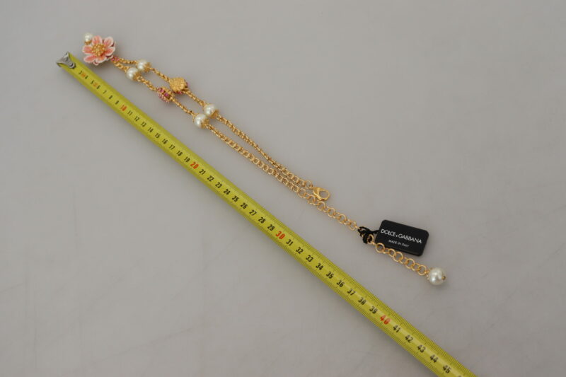 Dolce & Gabbana Elegant Floral Statement Charm Necklace - Image 8