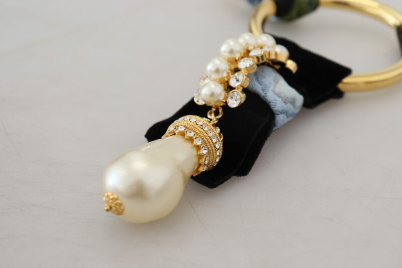 Dolce & Gabbana Elegant Gold Brass Pearl Statement Necklace - Image 5
