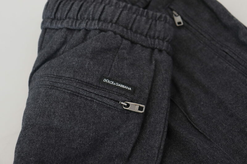 Dolce & Gabbana Elegant Grey Cotton Joggers for Men - Image 7