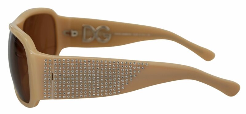 Dolce & Gabbana Elegant Cream Swarovski Sunglasses - Image 4