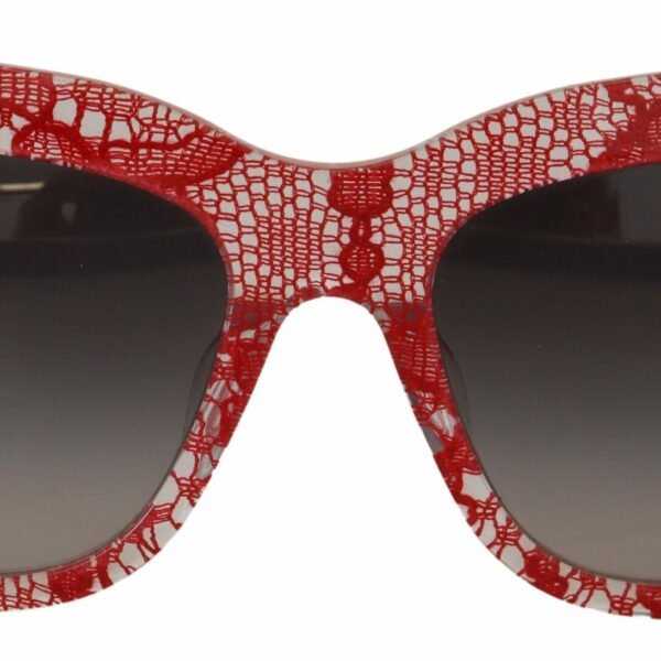 Dolce & Gabbana Elegant Red Lace Detail Sunglasses