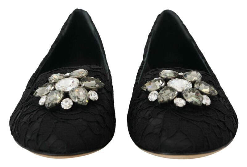 Dolce & Gabbana Elegant Floral Lace Flat Vally Shoes - Image 2