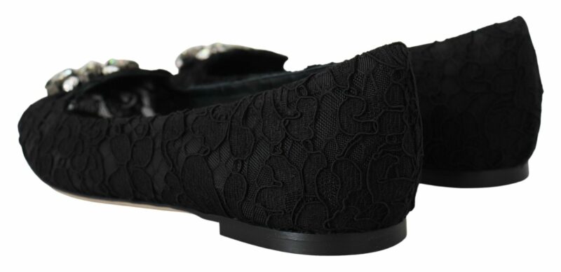 Dolce & Gabbana Elegant Floral Lace Flat Vally Shoes - Image 4