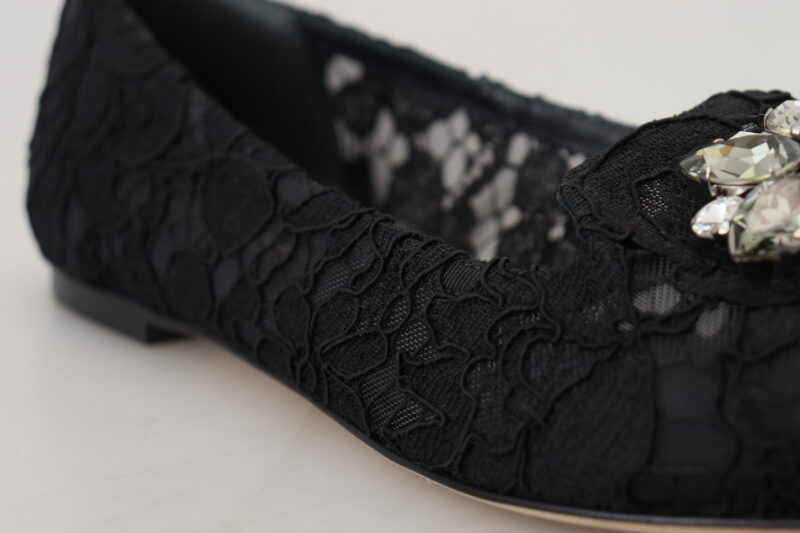 Dolce & Gabbana Elegant Floral Lace Flat Vally Shoes - Image 7
