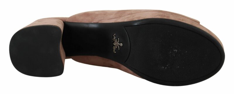 Prada Elegant Dark Rose Suede Heels - Image 7