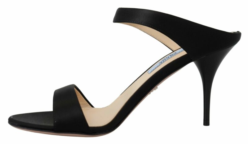 Prada Elegant Black Leather Heels Pumps - Image 5