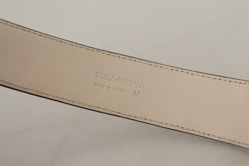 Dolce & Gabbana Elegant Black Leather Gold Detail Bracelet - Image 6