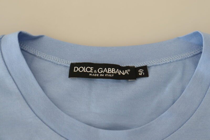 Dolce & Gabbana Elegant Light Blue Cotton Tee - Image 5