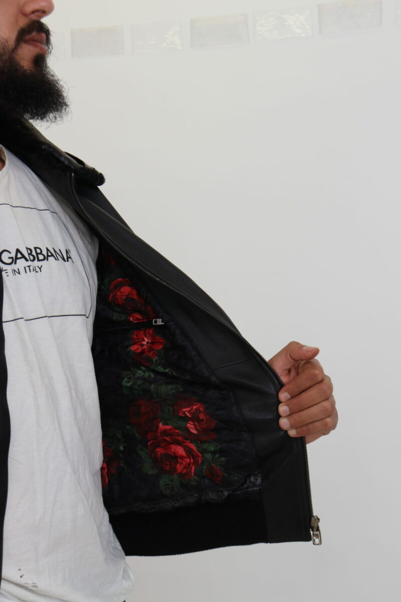 Dolce & Gabbana Chic Black Leather Silk-Lined Jacket - Image 6