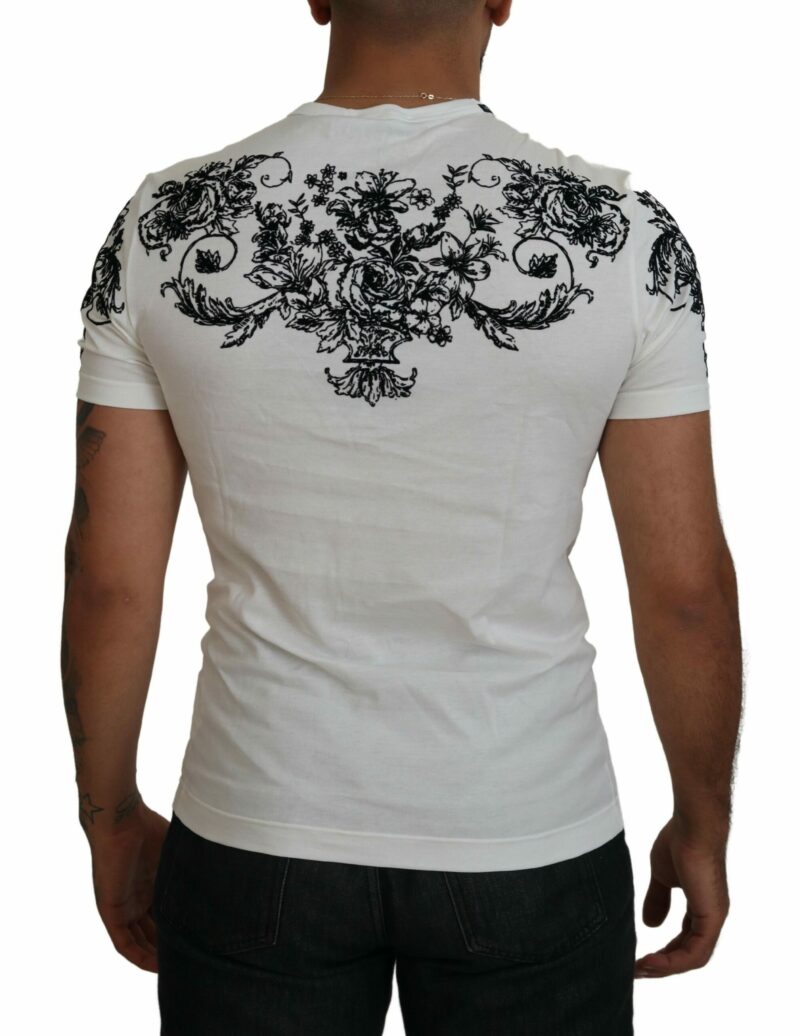 Dolce & Gabbana Elegant Floral Crown Tee - Image 3