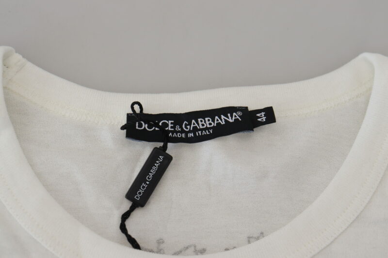 Dolce & Gabbana Elegant Floral Crown Tee - Image 7