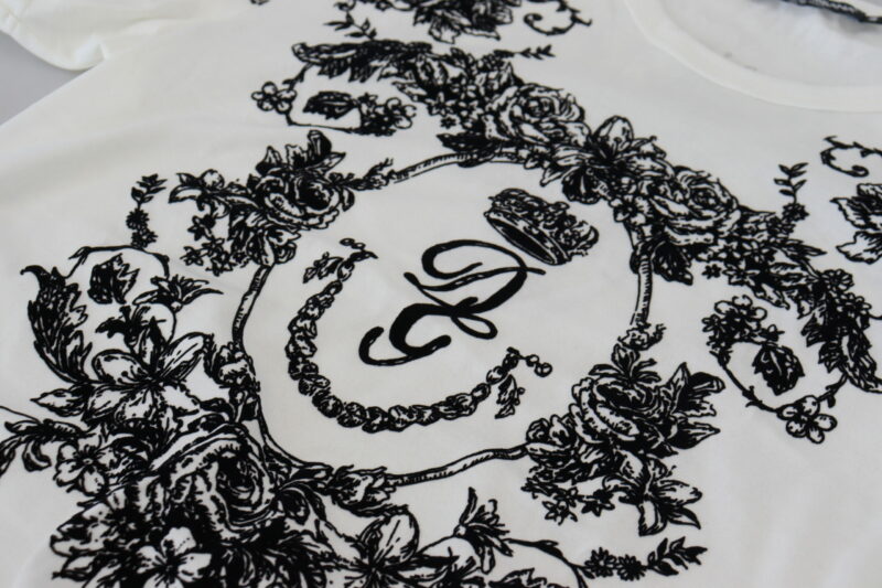 Dolce & Gabbana Elegant Floral Crown Tee - Image 8