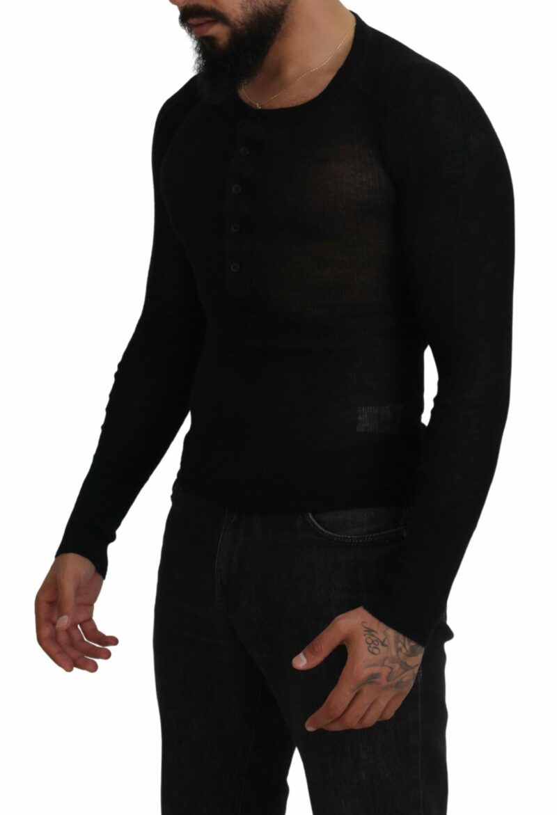 Dolce & Gabbana Elegant Black Cashmere Pullover Sweater - Image 2