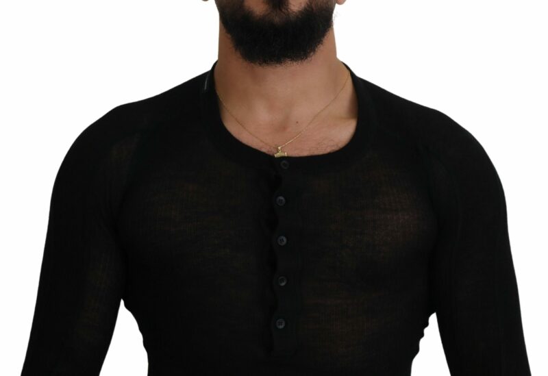 Dolce & Gabbana Elegant Black Cashmere Pullover Sweater - Image 4