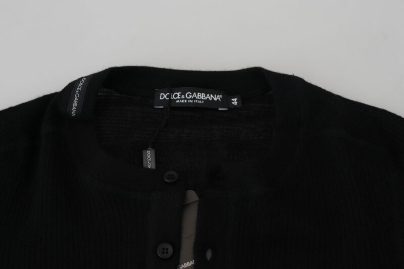 Dolce & Gabbana Elegant Black Cashmere Pullover Sweater - Image 6