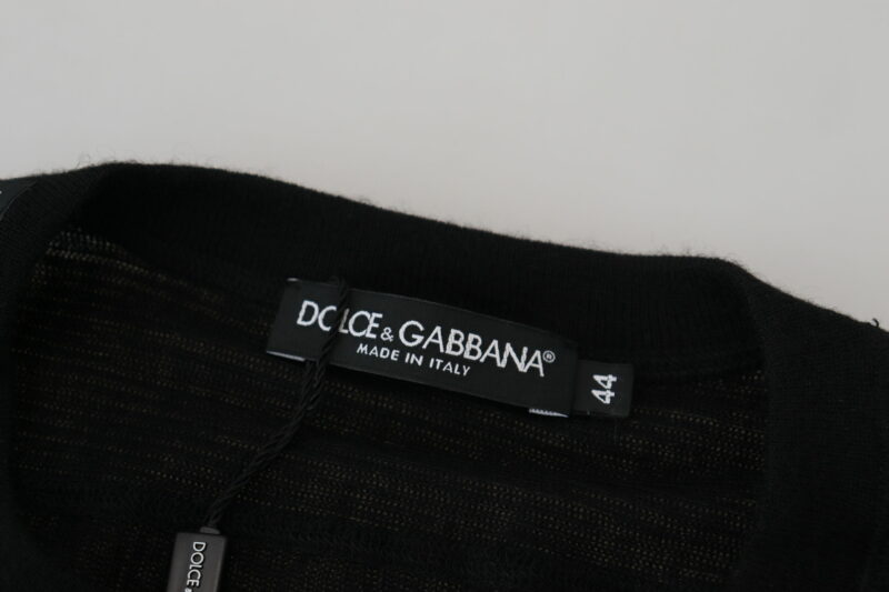 Dolce & Gabbana Elegant Black Cashmere Pullover Sweater - Image 7