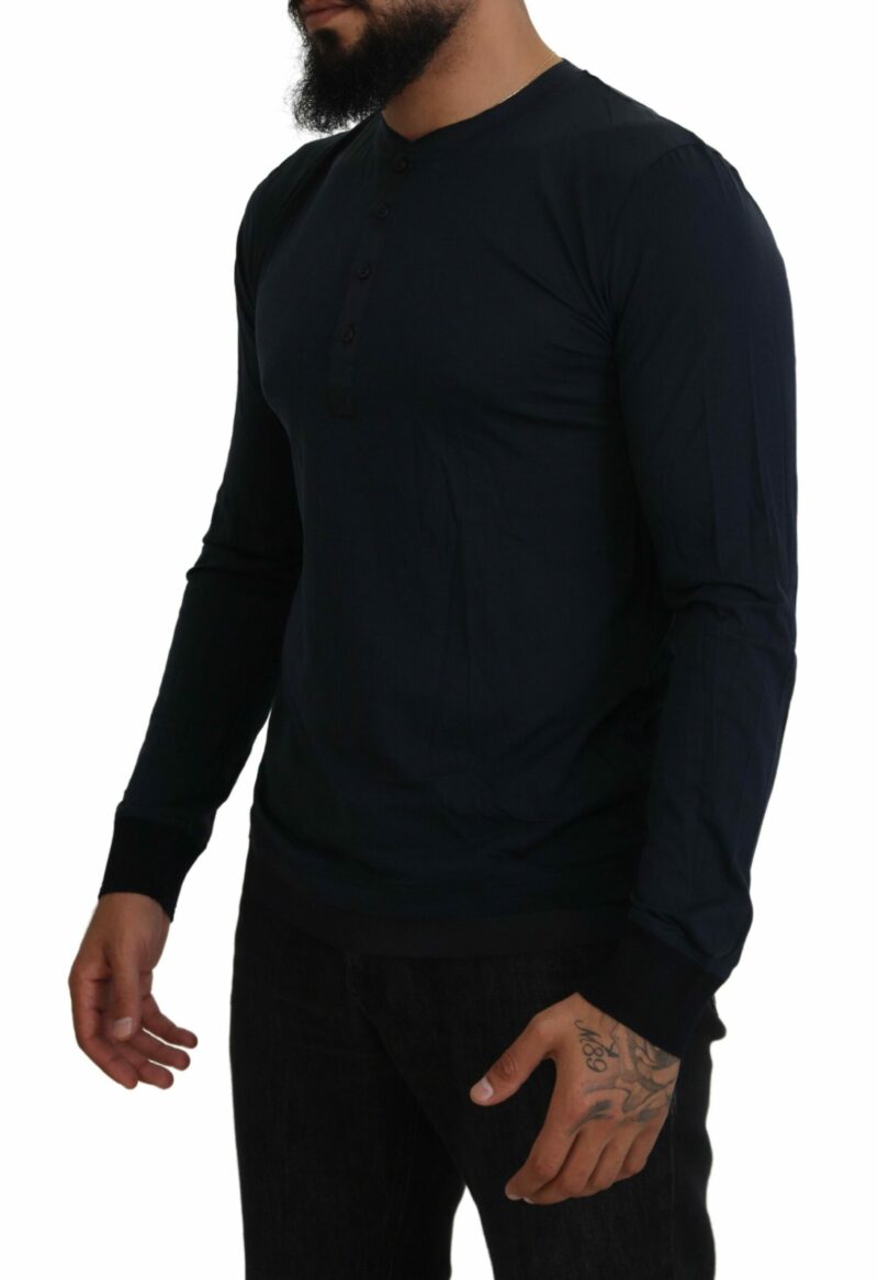 Dolce & Gabbana Elegant Cotton-Silk Blend Blue Pullover - Image 2