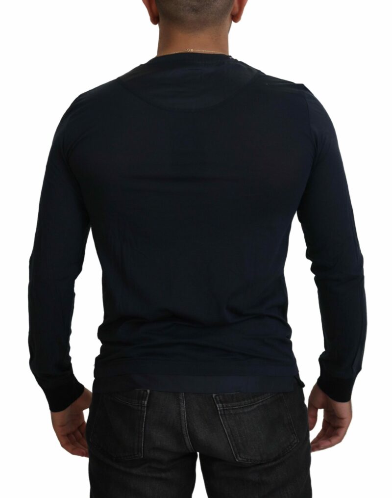 Dolce & Gabbana Elegant Cotton-Silk Blend Blue Pullover - Image 3