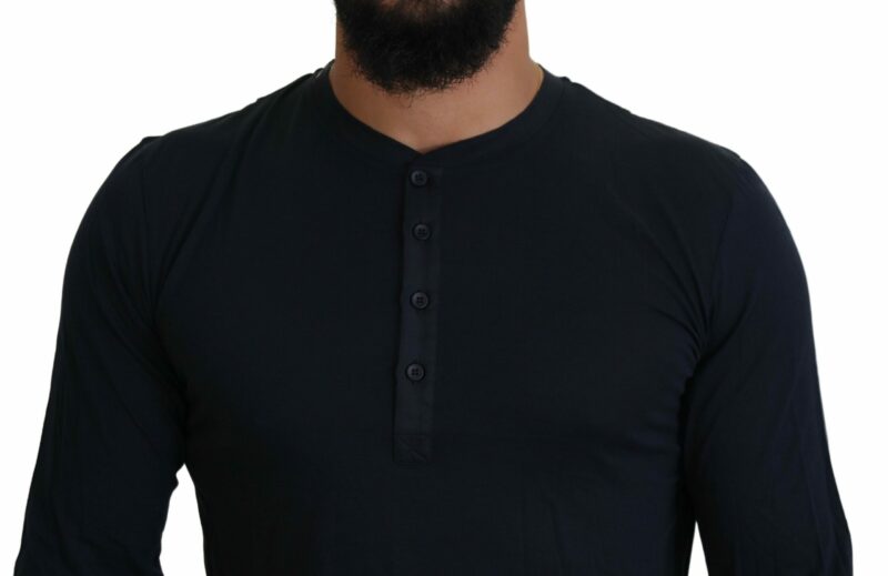 Dolce & Gabbana Elegant Cotton-Silk Blend Blue Pullover - Image 4