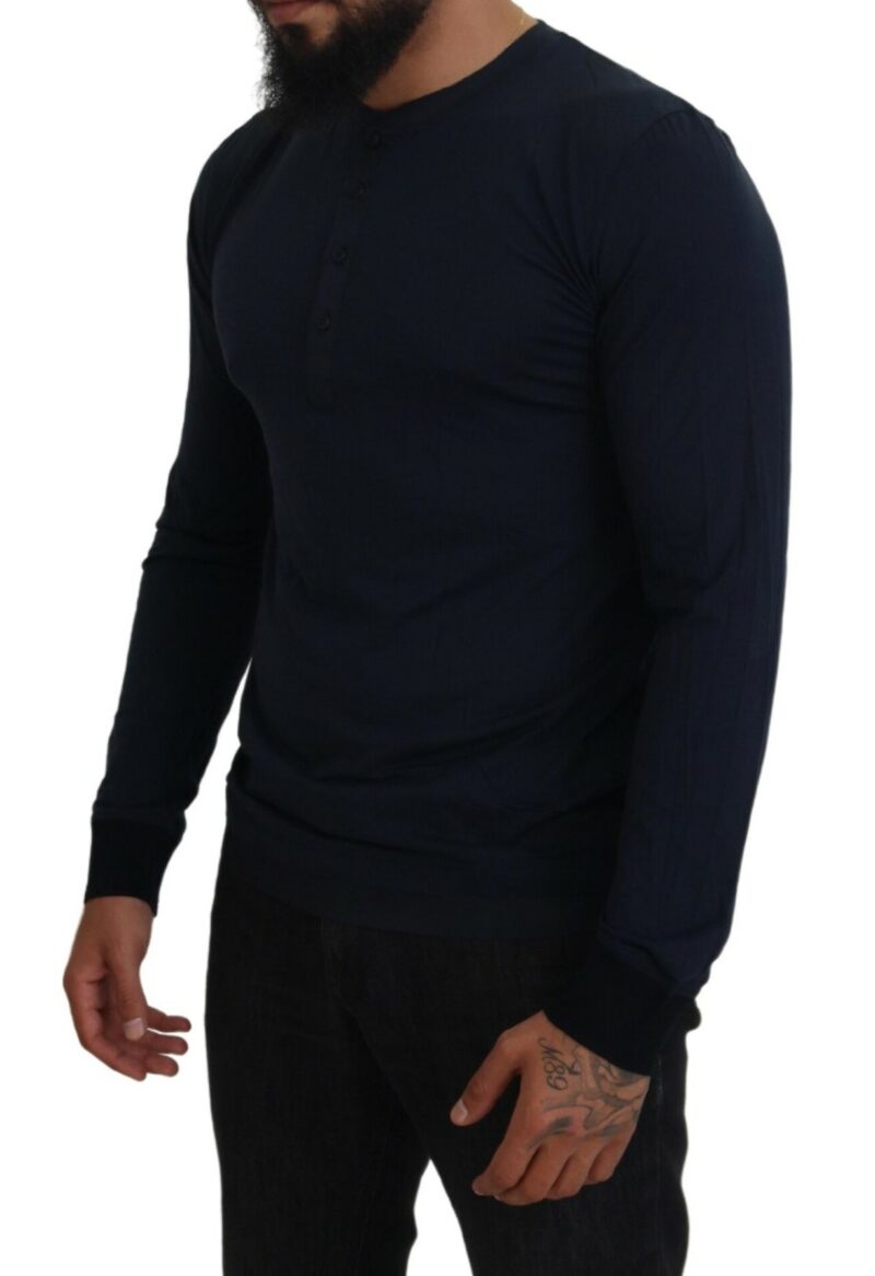 Dolce & Gabbana Elegant Cotton-Silk Blend Blue Pullover - Image 5
