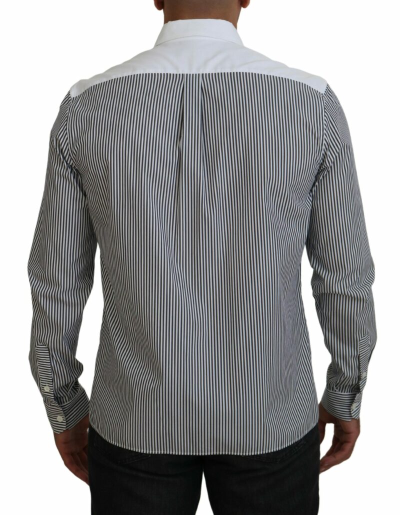 Dolce & Gabbana Classic Black and White Striped Button-Down Shirt - Image 3