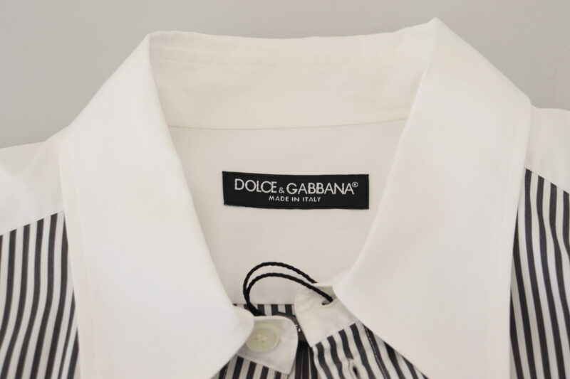 Dolce & Gabbana Classic Black and White Striped Button-Down Shirt - Image 7